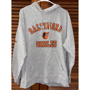 Baltimore Orioles MLB Hooded Sweatshirt Stitches Gray Adult Large